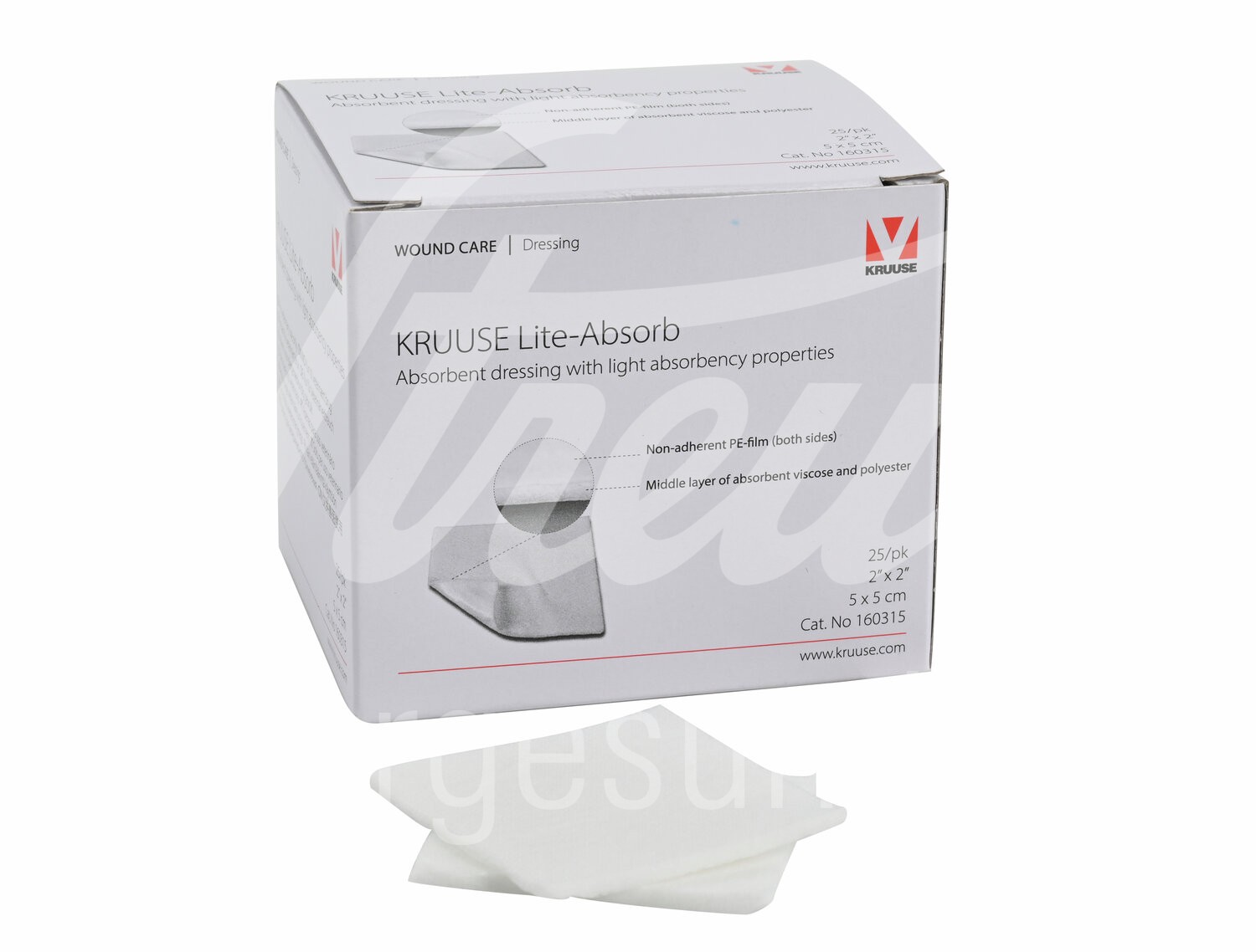 KRUUSE Lite-Absorb 5 x 5 cm saugfähige Wundauflage 25 Stk