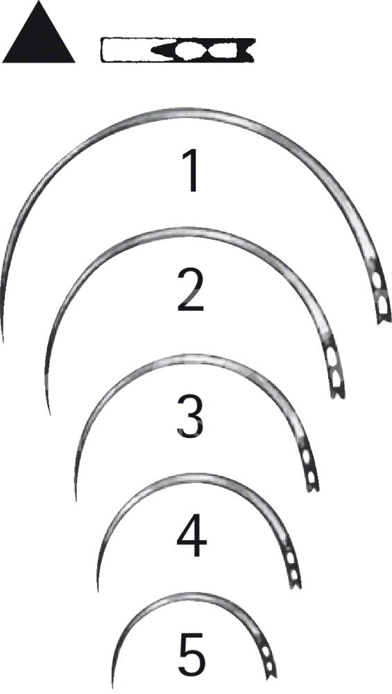 Aesculap Augennadel Federöhr 1/2-Kreis schneid. 12mm 12 Stk.
