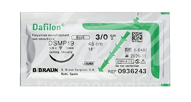 B.Braun Dafilon blau USP 0 DS 30 mm 45 cm 36 Stk. B.Braun Dafilon blau USP 0 DS 30 mm 45 cm 36 Stk.