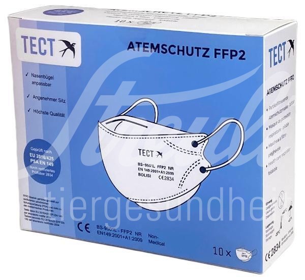 TECT FFP2 Atemschutzmaske comfort faltbar ohne Ventil 10 Stk