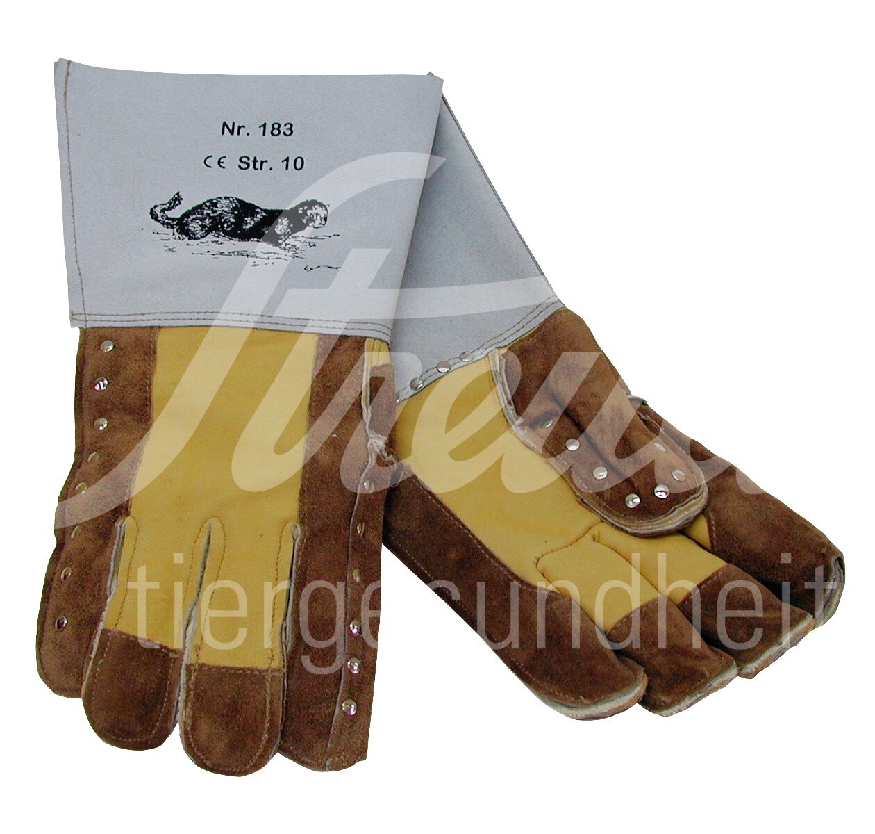 FV Schutzhandschuhe für Katzen braun Leder 35 cm lang 1 Paar