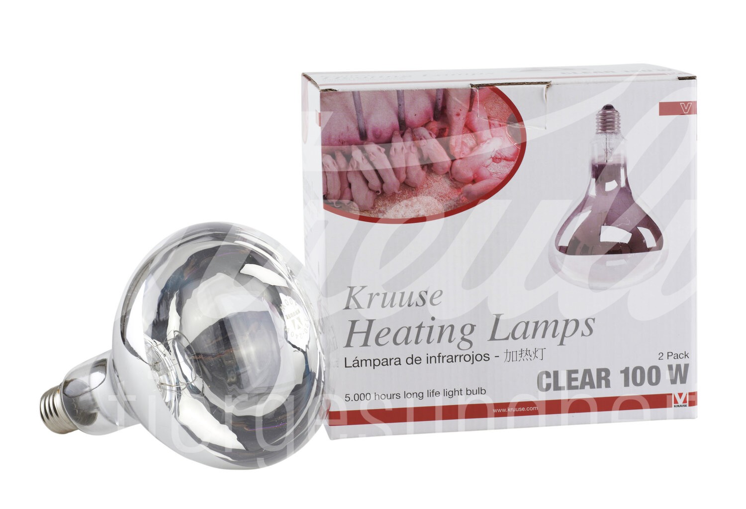 KRUUSE Heizlampe 100W klar E27 2 Stück