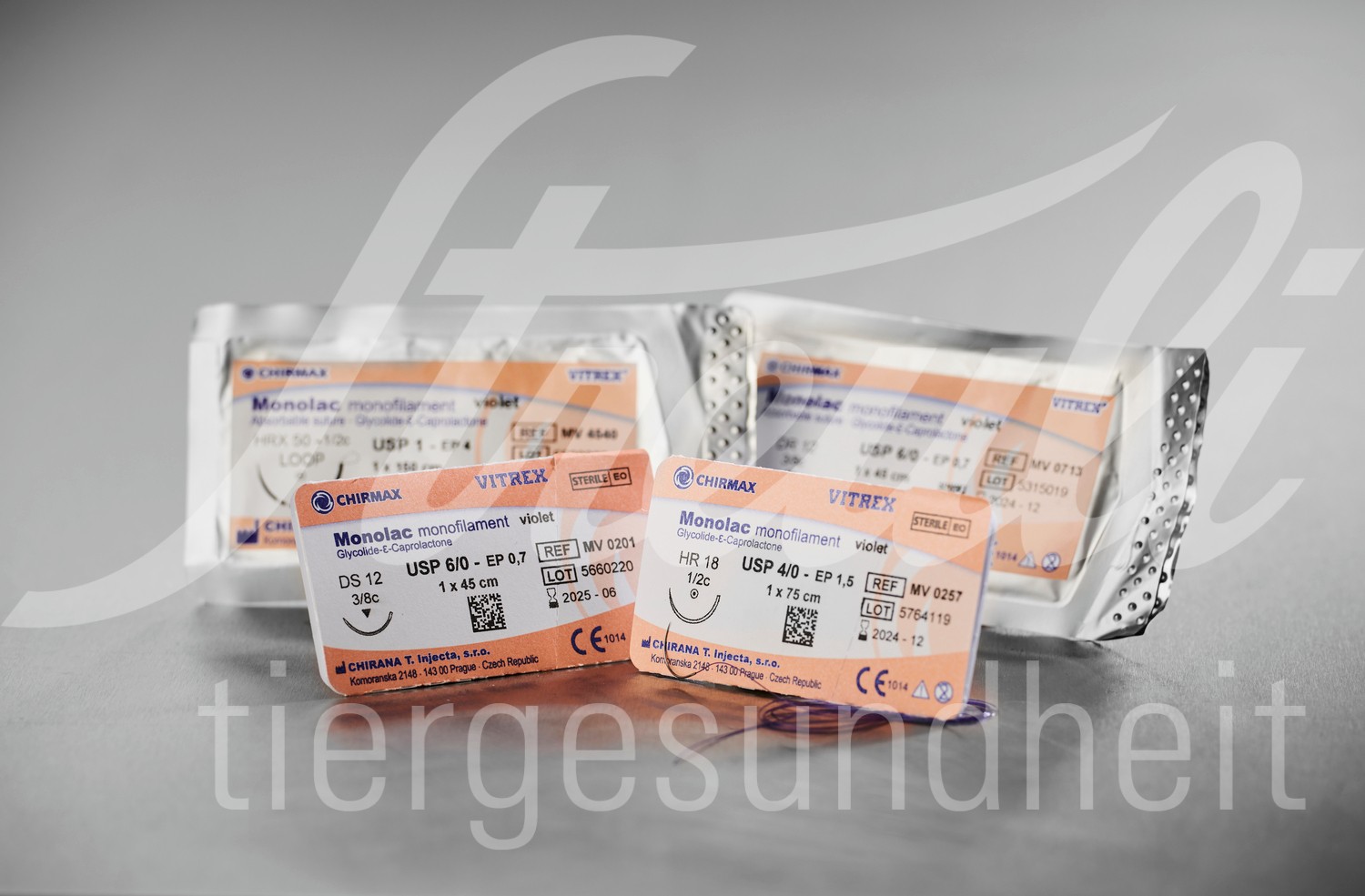 Vitrex Monolac monofil viol. USP 0 DS 30mm 75cm 24 Stk.