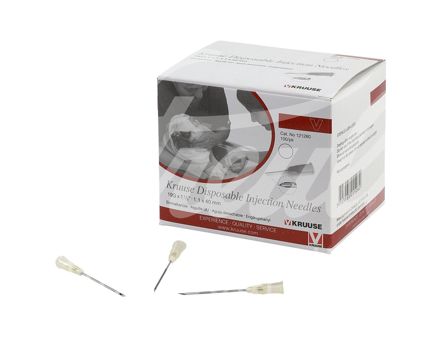 KRUUSE Einmalkanüle 19G 1,1 x 40 mm weiss 100 Stück KRUUSE Einmalkanüle 19G 1,1 x 40 mm weiss 100 Stück
