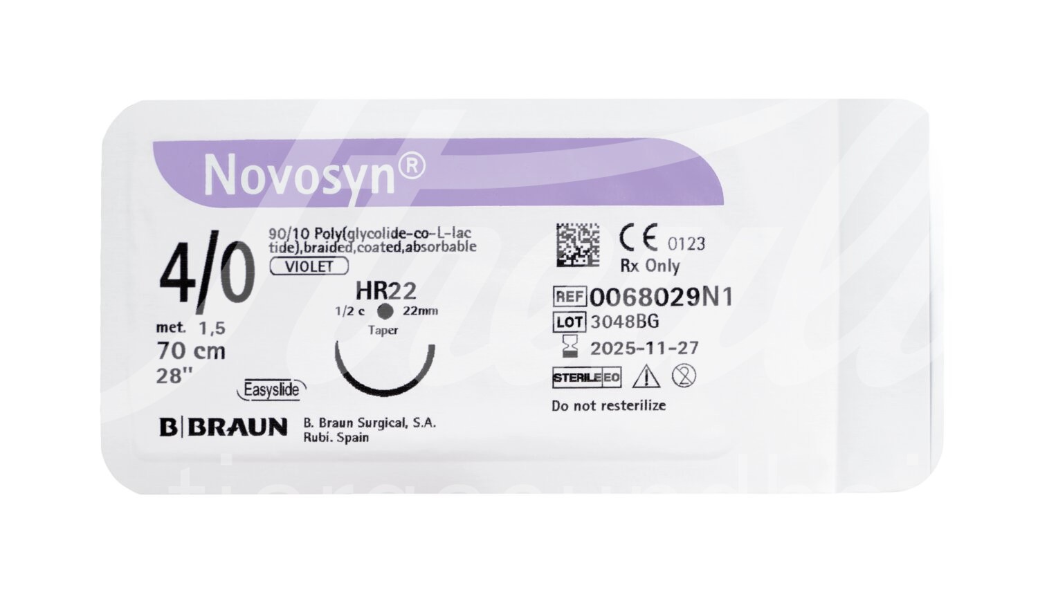 B.Braun Novosyn ungefärbt USP 2 ohne Nadel 12x 45 cm 24 Stk.