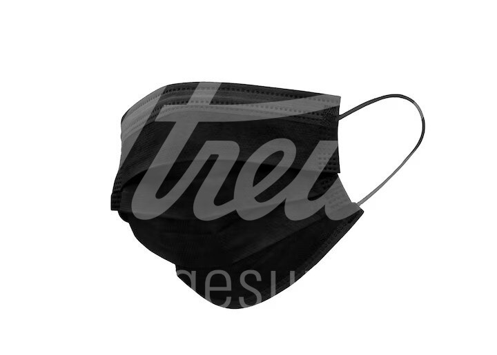 OP-Mundschutz mit Ohrschlaufen schwarz 50 Stück