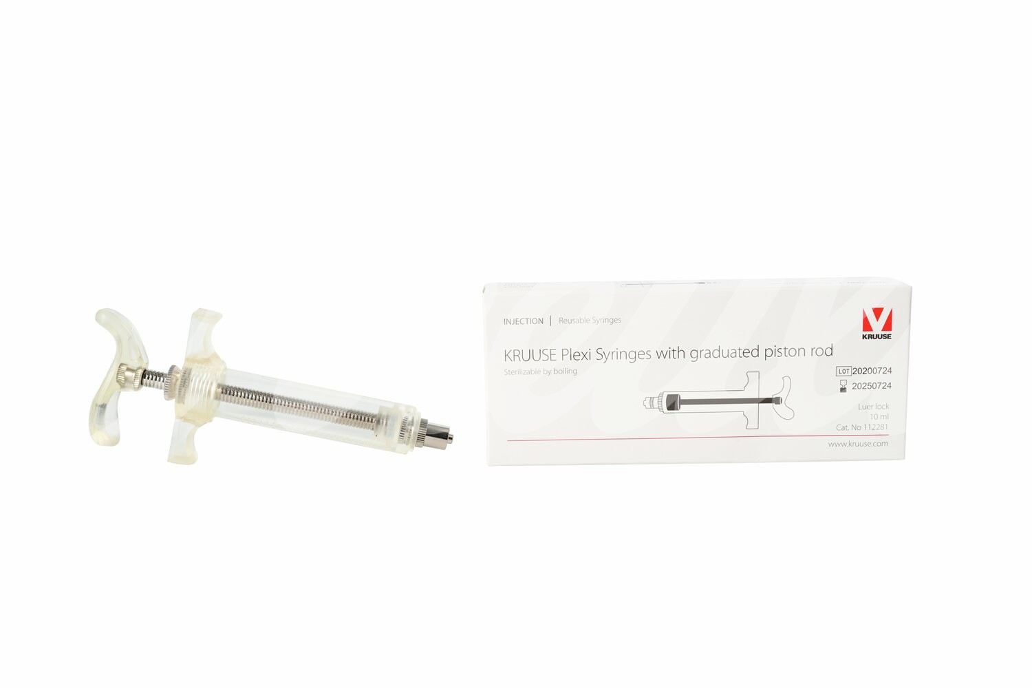 KRUUSE Plexiglasspritze 10 ml graduiert Luer Lock 1 Stück