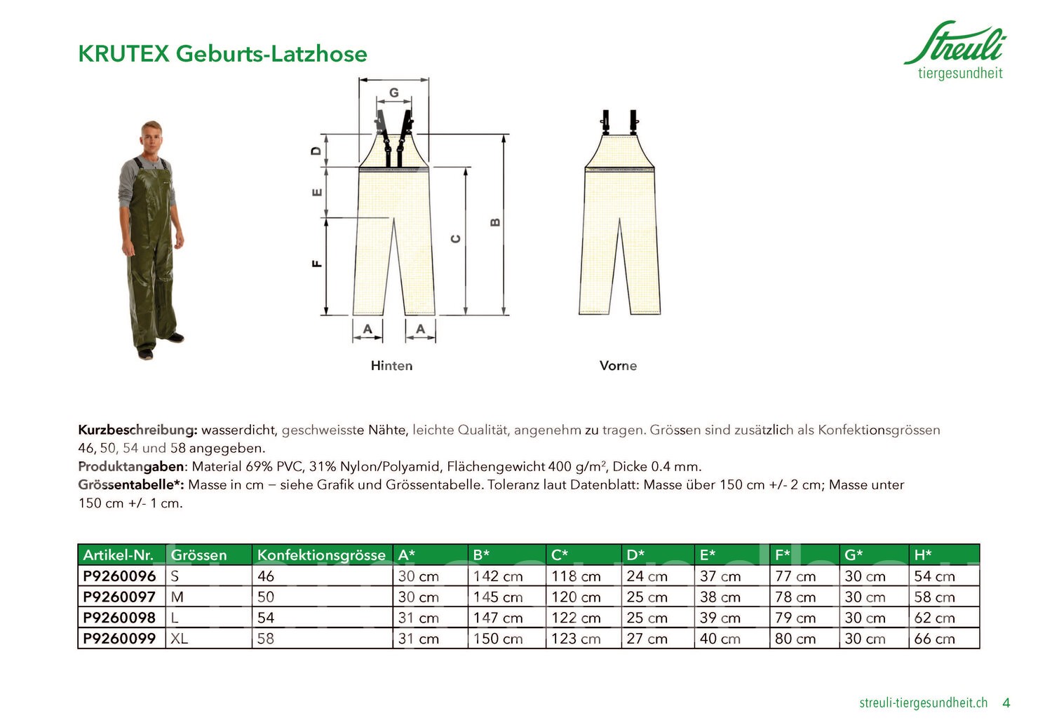KRUTEX Geburts-Latzhose Gr. XL 1 Stück KRUTEX Geburts-Latzhose Gr. XL 1 Stück