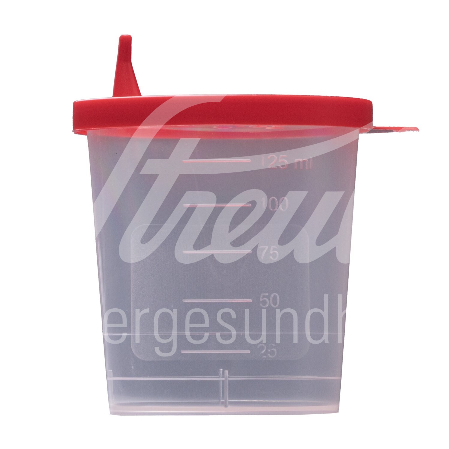 Urinbecher 125 ml unsteril mit rotem Stülpdeckel 100 Stück
