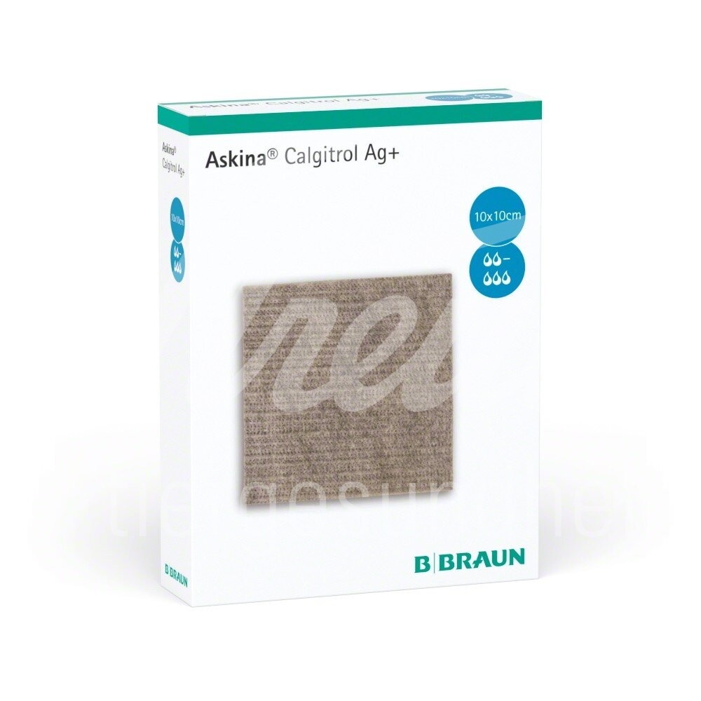 B.Braun Askina Calgitrol Ag+ Wunduaflage 15 x 15 cm 10 Stk.