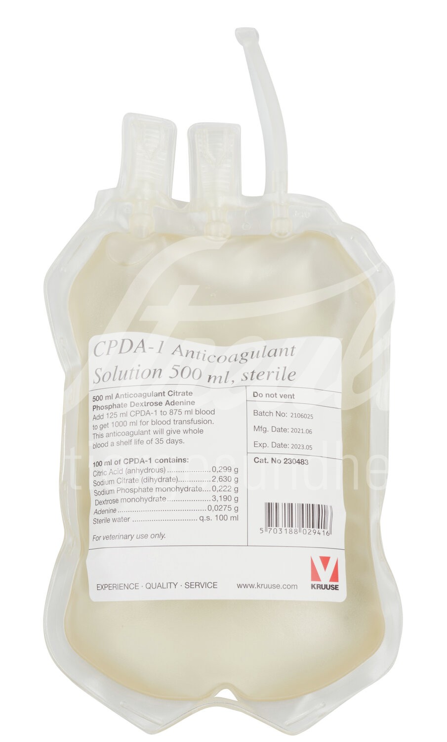KRUUSE CPDA-1 Antikoagulans 500 ml Blutkonservenbeutel 1 Stk