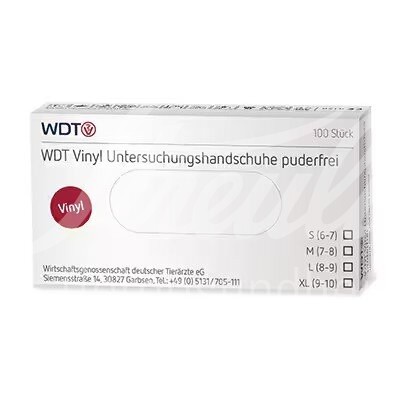 WDT Vinyl US-Handschuh L puderfr. semi-transp. 100 Stück WDT Vinyl US-Handschuh L puderfr. semi-transp. 100 Stück